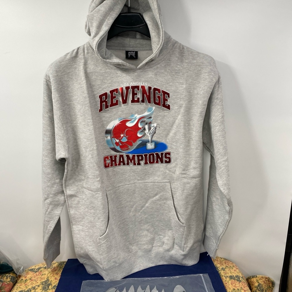 Revenge Champions Hoodie Size Large Los Angeles, Gray New